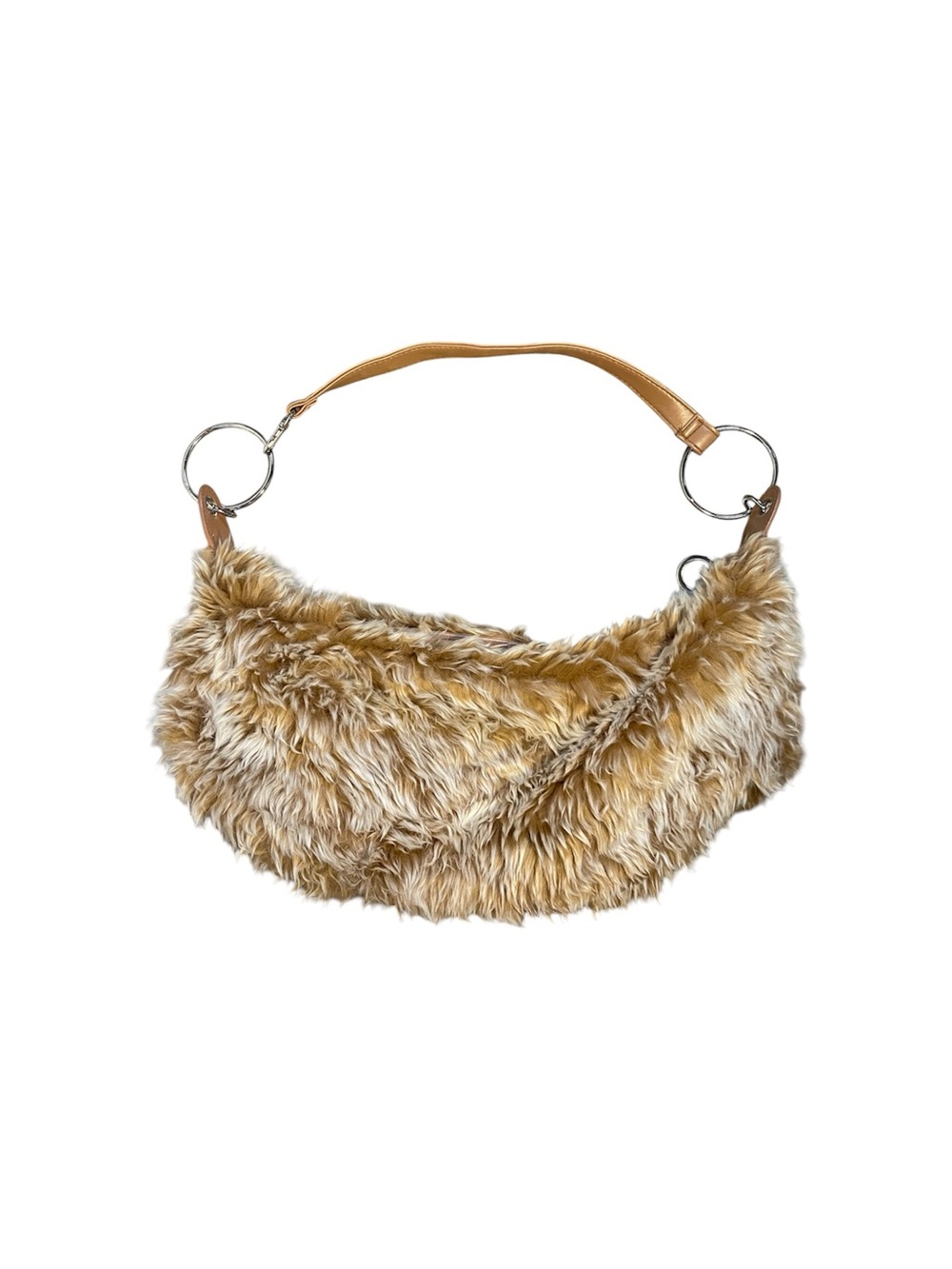 Faux Fur Shoulder Bag in Camel
